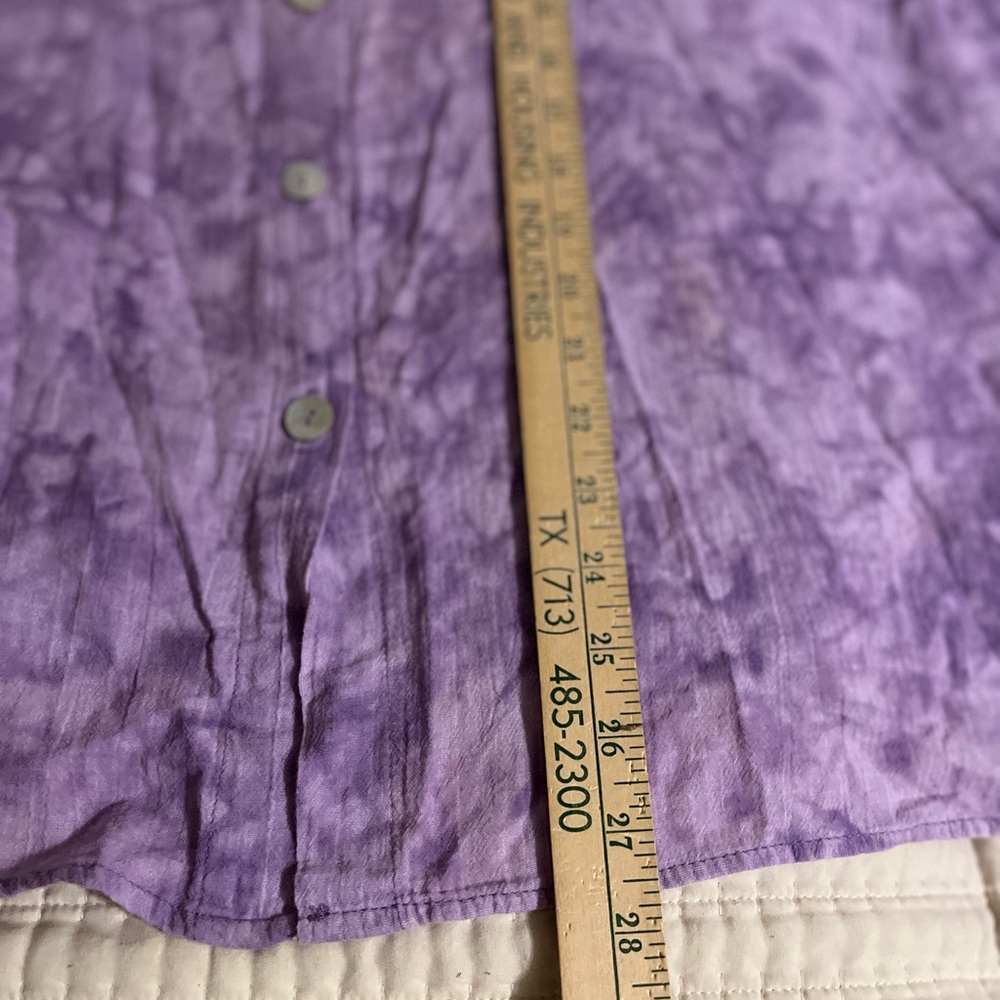 Susan Graver Lavender Button-Down Shirt - Picture 2 of 7